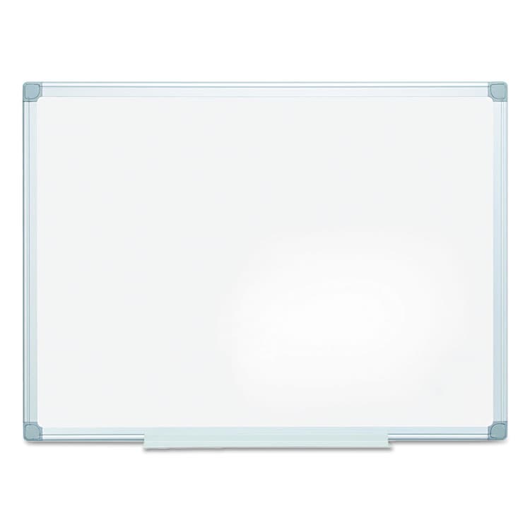 BI-SILQUE VISUAL COMMUNICATION PRODUCTS Earth Silver Easy Clean Dry Erase Boards, 48" x 36", White Surface, Satin Aluminum Frame (BVCMA0500790)