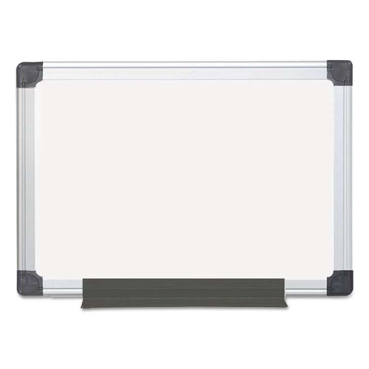 BI-SILQUE VISUAL COMMUNICATION PRODUCTS Value Melamine Dry Erase Board, 18" x 24", White Surface, Satin Aluminum Frame (BVCMA0212170MV)