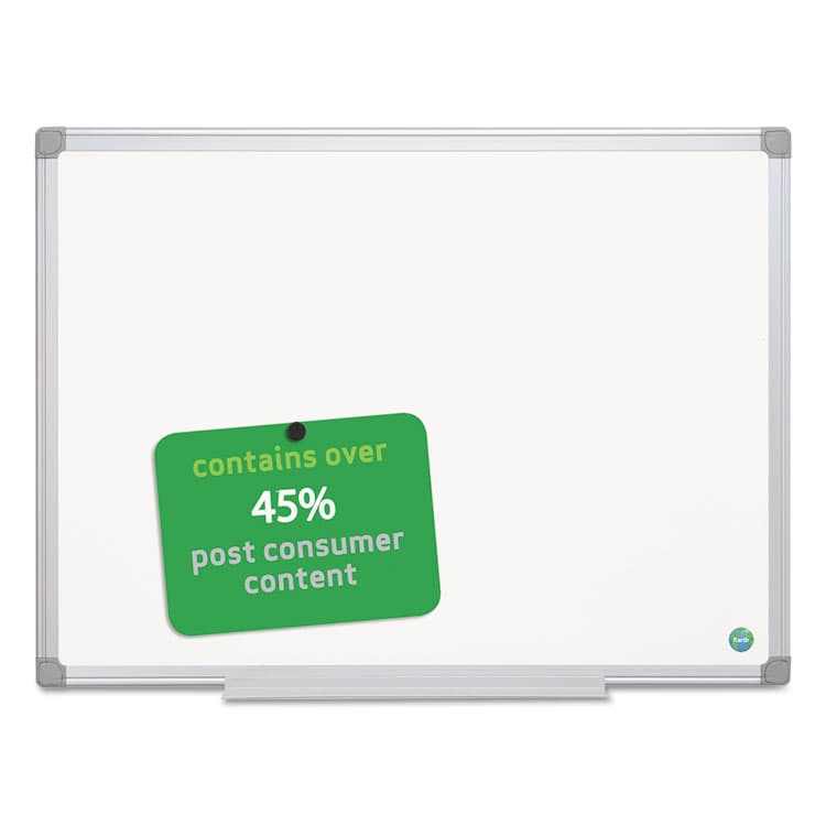 BI-SILQUE VISUAL COMMUNICATION PRODUCTS Earth Gold Ultra Magnetic Dry Erase Boards, 24" x 36", White Surface, Satin Aluminum Frame (BVCMA0307790) thumbnail 3