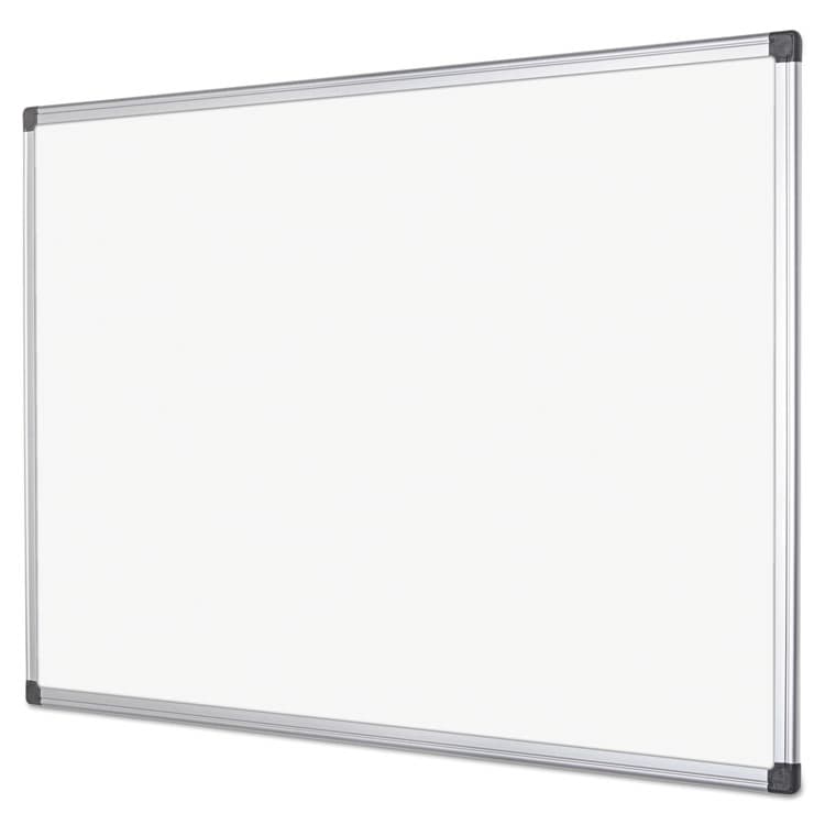 BI-SILQUE VISUAL COMMUNICATION PRODUCTS Value Lacquered Steel Magnetic Dry Erase Board, 72" x 48", White Surface, Satin Aluminum Frame (BVCMA2707170) thumbnail 4