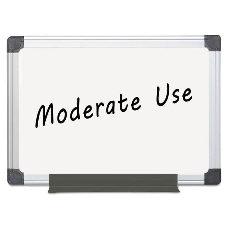 BI-SILQUE VISUAL COMMUNICATION PRODUCTS Value Melamine Dry Erase Board, 36" x 48", White Surface, Satin Aluminum Frame (BVCMA0512170MV) thumbnail 2