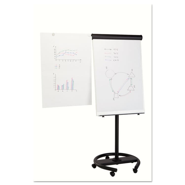 BI-SILQUE VISUAL COMMUNICATION PRODUCTS 360 Multi-Use Mobile Magnetic Dry Erase Easel, 27" x 41", White Surface, Black Steel Frame (BVCEA4806156) thumbnail 4