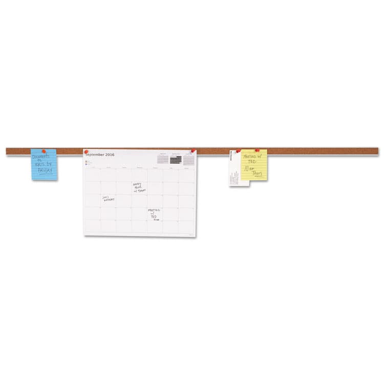 UNIVERSAL OFFICE PRODUCTS Cork Bulletin Bar, 1" x 36", Brown/Silver (UNV43436)