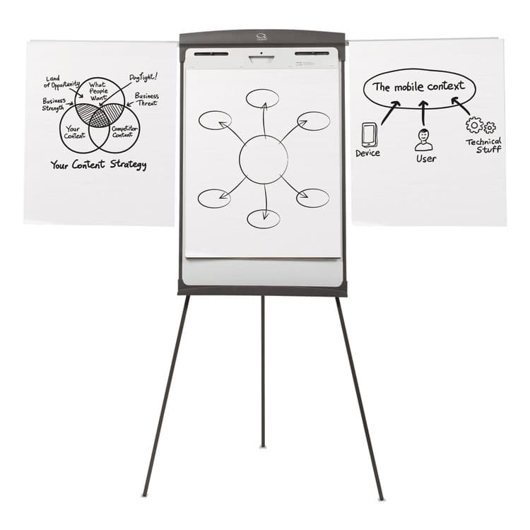QUARTET MFG. Magnetic Dry Erase Easel, 27" x 35", Graphite Surface, Graphite Gray Plastic Frame (QRT67E) thumbnail 3