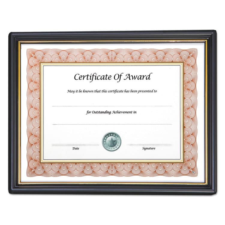 NU-DELL MANUFACTURING Economy Framed Achievement/Appreciation Awards, 11 x 8.5, Horiztontal Orientation, White with Black Border (NUD19210)