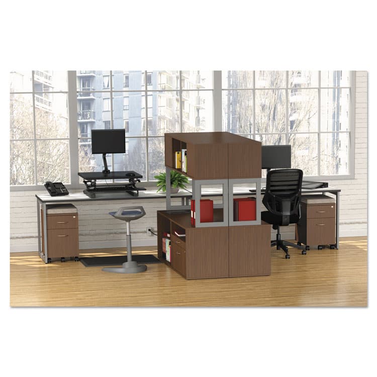 ALERA Alera Valencia Series Mobile Pedestal, Left/Right, 2-Drawers: Box/File, Legal/Letter, Modern Walnut, 15.88" x 19.13" x 22.88" (ALEVABFWA) thumbnail 4