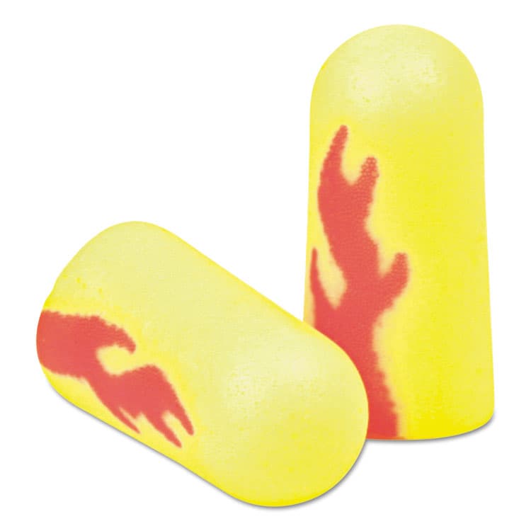 3M/COMMERCIAL TAPE DIV. E-A-Rsoft Blasts Earplugs, Cordless, Foam, Yellow Neon/Red Flame, 200 Pairs/Box (MMM3121252)