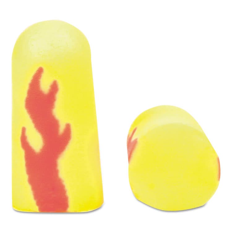 3M/COMMERCIAL TAPE DIV. E-A-Rsoft Blasts Earplugs, Cordless, Foam, Yellow Neon/Red Flame, 200 Pairs/Box (MMM3121252) thumbnail 2