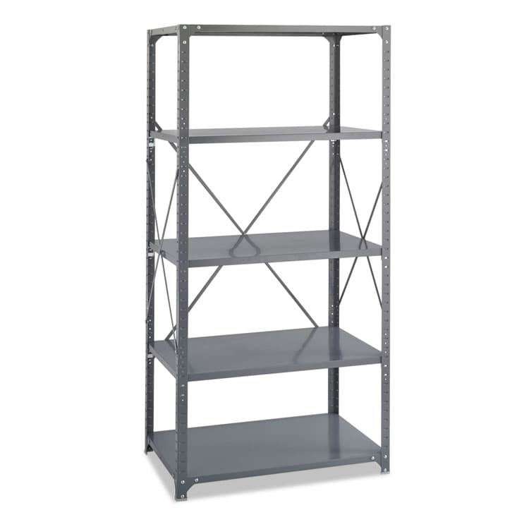 SAFCO PRODUCTS Commercial Steel Shelving Unit, Five-Shelf, 36w x 24d x 75h, Dark Gray (SAF6267)