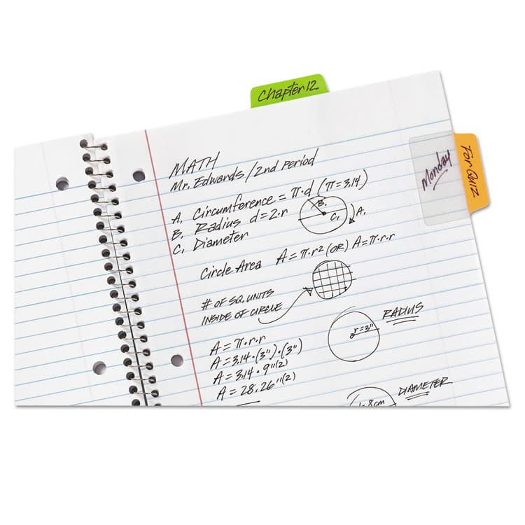 AVERY PRODUCTS CORPORATION Ultra Tabs Repositionable Tabs, Standard: 2" x 1.5", 1/5-Cut, Assorted Neon Colors, 24/Pack (AVE74753) thumbnail 4