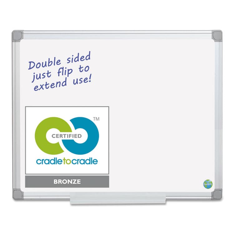 BI-SILQUE VISUAL COMMUNICATION PRODUCTS Earth Silver Easy Clean Dry Erase Boards, 36" x 24", White Surface, Satin Aluminum Frame (BVCMA0300790) thumbnail 4
