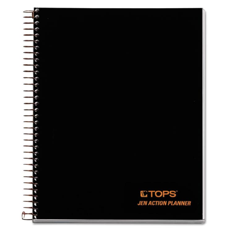 TOPS BUSINESS FORMS JEN Action Planner, 1-Subject, Narrow Rule, Black Cover, (84) 8.5 x 6.75 Sheets (TOP63827)