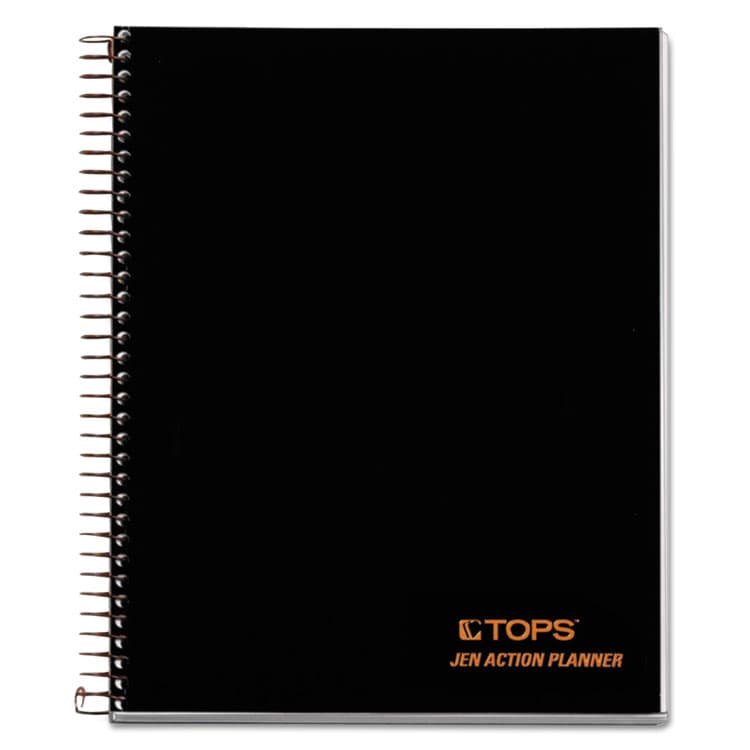 TOPS BUSINESS FORMS JEN Action Planner, 1-Subject, Narrow Rule, Black Cover, (100) 8.5 x 6.75 Sheets (TOP63828)