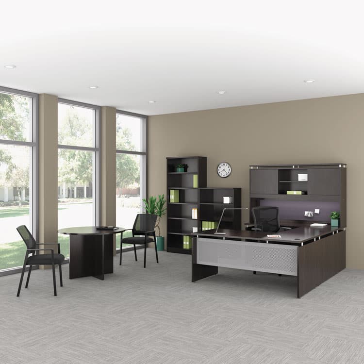 ALERA Alera Valencia Round Conference Table with Legs, 42" Diameter x 29.5h, Espresso (ALEVA7142ES) thumbnail 3