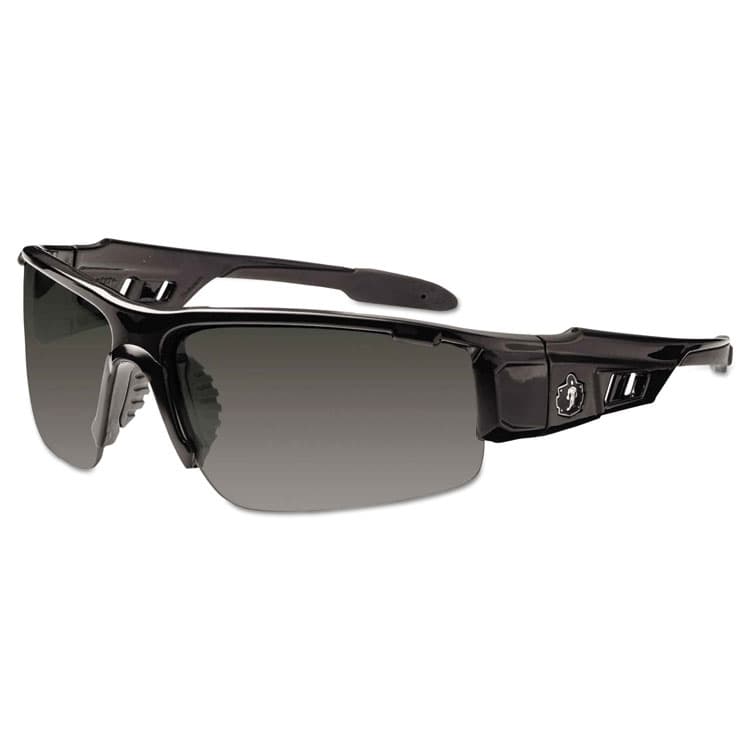 ERGODYNE CORPORATION Skullerz Dagr Safety Glasses, Black Half Frame, Smoke Single Lens (EGO52030)