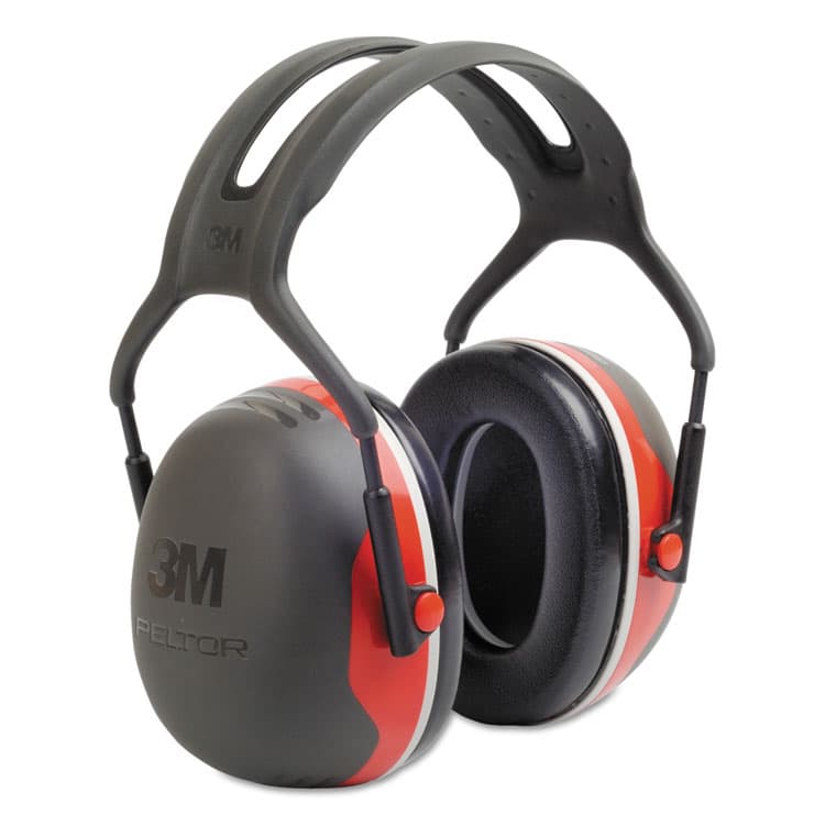 3M/COMMERCIAL TAPE DIV. PELTOR X3A Over-the-Head Earmuffs, 28 dB NRR, Black/Red, 10/Carton (MMMX3A)