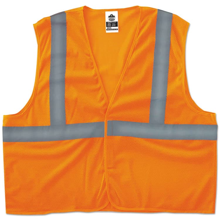 ERGODYNE CORPORATION GloWear 8205HL Type R Class 2 Super Econo Mesh Vest, 4X-Large to 5X-Large, Orange (EGO20969)