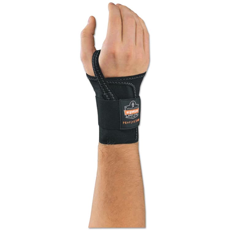 ERGODYNE CORPORATION ProFlex 4000 Single Strap Wrist Support, Large, Fits Left-Hand, Black (EGO70016)