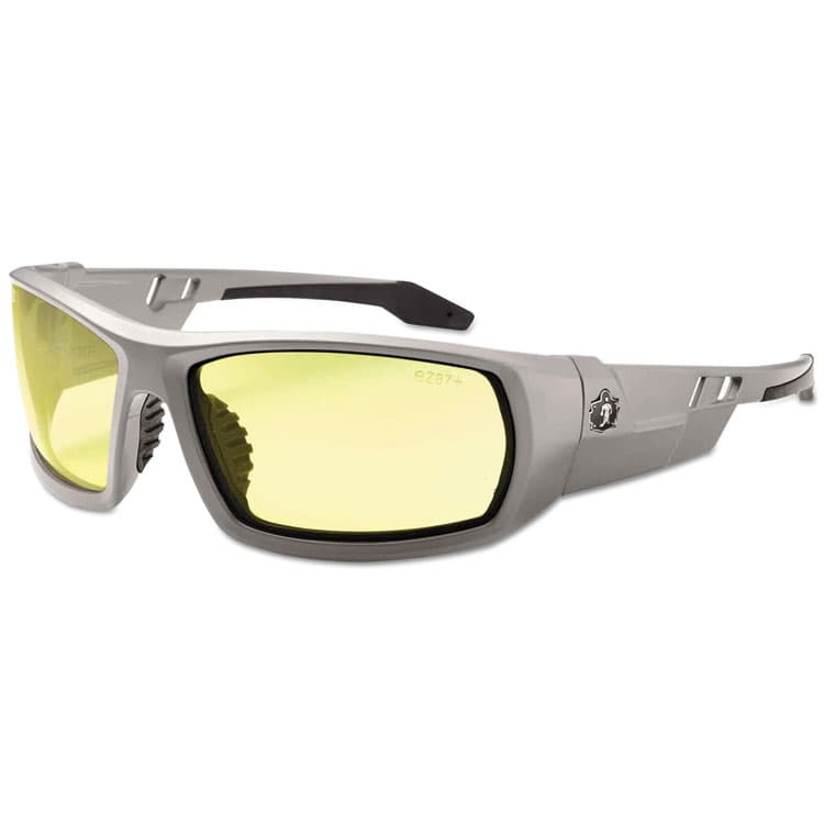 ERGODYNE CORPORATION Skullerz Odin Safety Glasses, Matte Gray Full Frame, Yellow Dual Lens (EGO50150)