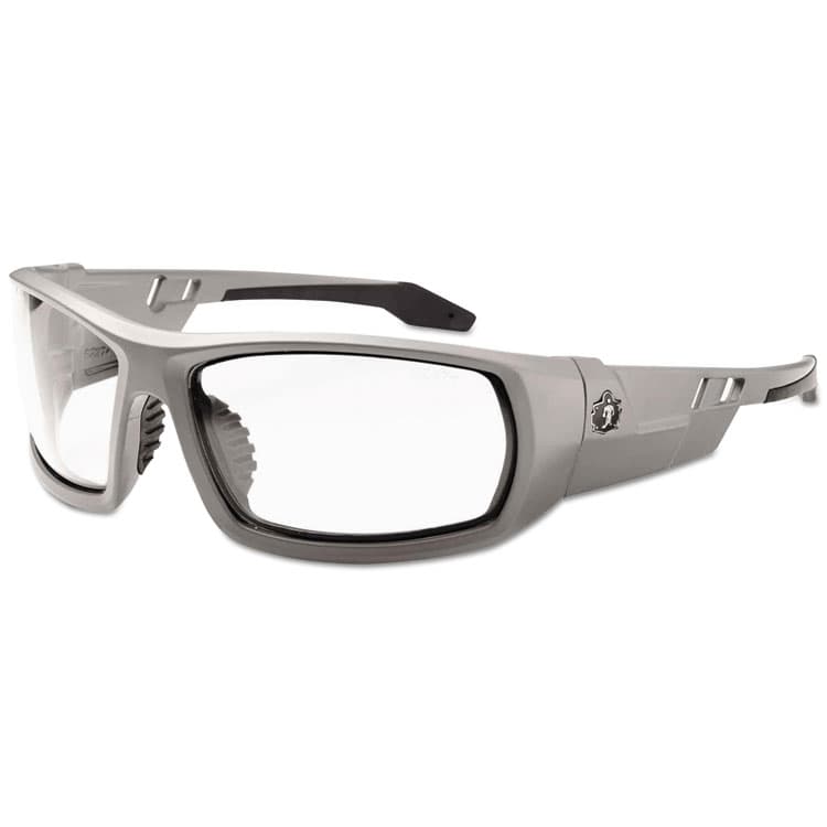 ERGODYNE CORPORATION Skullerz Odin Safety Glasses, Fog-Off Technology, Matte Gray Full Frame, Clear Dual Lens (EGO50103)