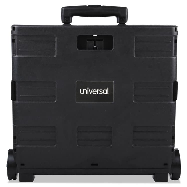 UNIVERSAL OFFICE PRODUCTS Collapsible Mobile Storage Crate, Plastic, 18.25 x 15 x 18.25 to 39.37, Black (UNV14110) thumbnail 2