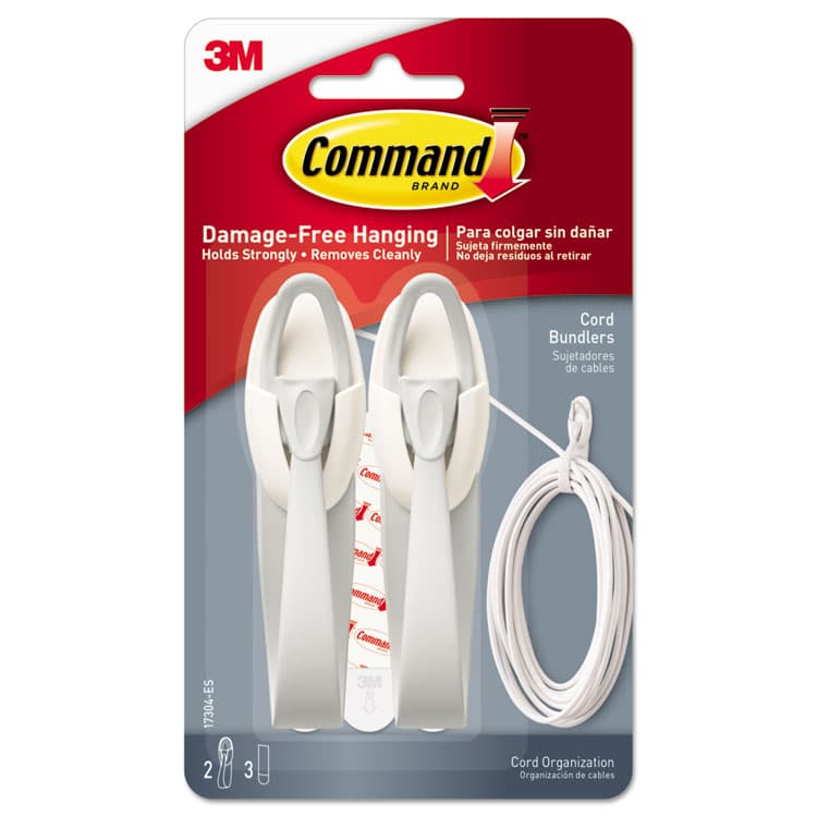 3M/COMMERCIAL TAPE DIV. Cable Bundler, White, 2/Pack (MMM17304ES)