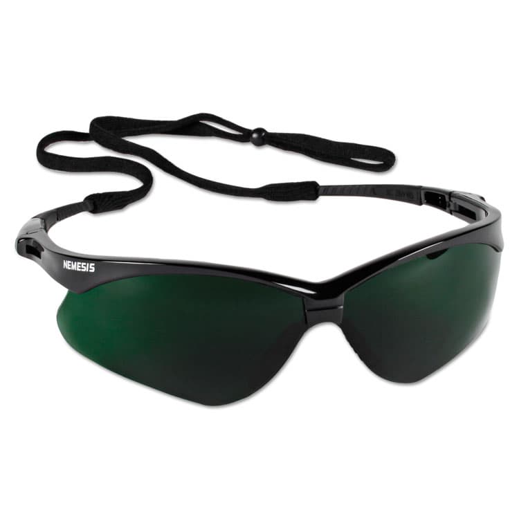 KIMBERLY-CLARK PROFESSIONAL Nemesis Safety Glasses, Black Half Frame, Green Shade 5 VLT Dual Lens (ANS25671)