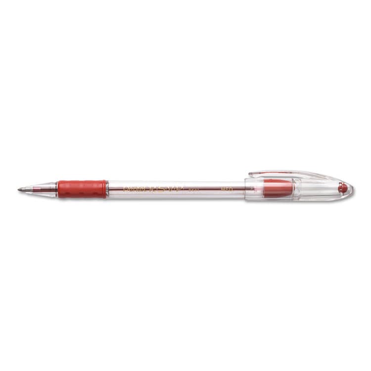 PENTEL OF AMERICA R.S.V.P. Ballpoint Pen, Stick, Medium 1 mm, Red Ink, Clear/Red Barrel, Dozen (PENBK91B) thumbnail 2