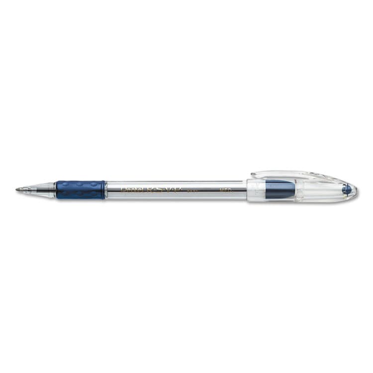 PENTEL OF AMERICA R.S.V.P. Ballpoint Pen, Stick, Medium 1 mm, Blue Ink, Clear/Blue Barrel, Dozen (PENBK91C) thumbnail 2