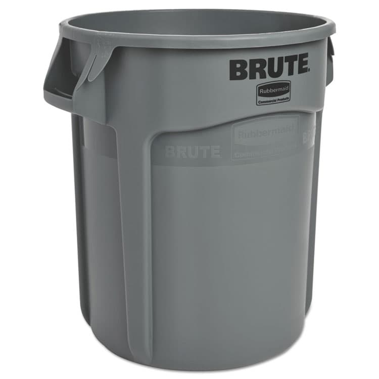 RUBBERMAID COMMERCIAL PROD. Vented Round Brute Container, 20 gal, Plastic, Gray (RCP262000GRA)