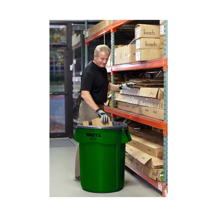 RUBBERMAID COMMERCIAL PROD. Vented Round Brute Container, 32 gal, Plastic, Dark Green (RCP2632DGR) thumbnail 2