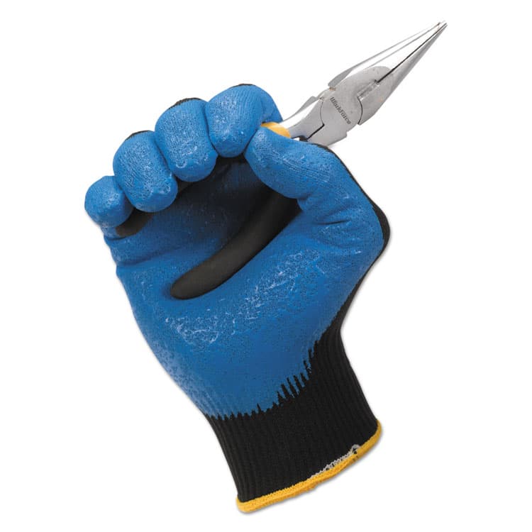 KIMBERLY CLARK G40 Foam NITRILE Coated Gloves, EN388: 3121X, 9.06" Long, Medium (Size 8), Blue/Black, 12 Pairs (ANS40226) thumbnail 4