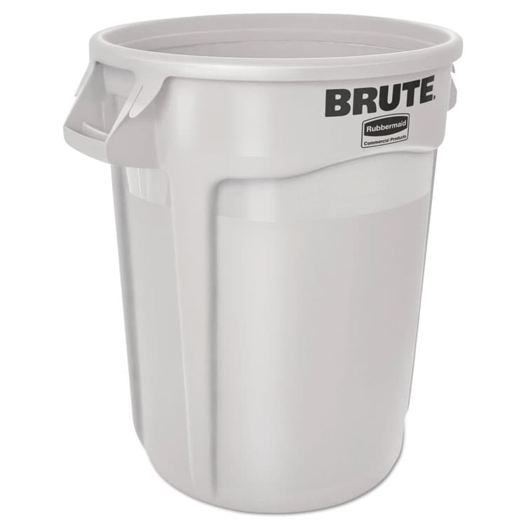 RUBBERMAID COMMERCIAL PROD. Vented Round Brute Container, 10 gal, Plastic, White (RCP2610WHI)