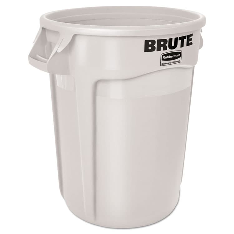 RUBBERMAID COMMERCIAL PROD. Vented Round Brute Container, 32 gal, Plastic, White (RCP2632WHI) thumbnail 2