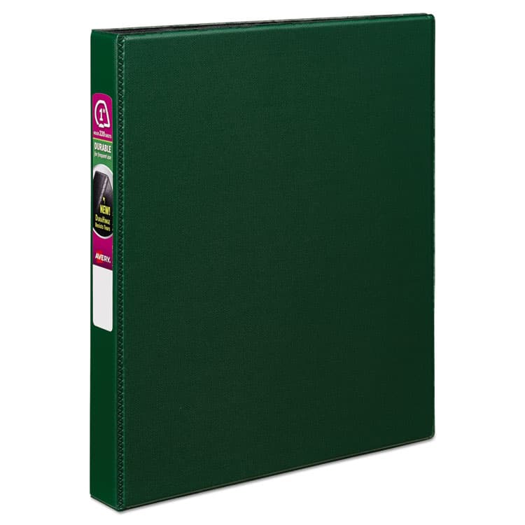 AVERY PRODUCTS CORPORATION Durable Non-View Binder with DuraHinge and Slant Rings, 3 Rings, 1" Capacity, 11 x 8.5, Green (AVE27253)