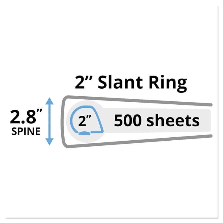 AVERY PRODUCTS CORPORATION Durable View Binder with DuraHinge and Slant Rings, 3 Rings, 2" Capacity, 11 x 8.5, Black (AVE17031) thumbnail 2