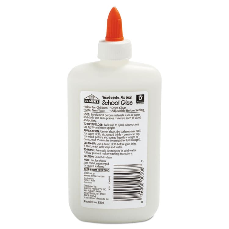 ELMER'S PRODUCTS, . Washable School Glue, 7.63 oz, Dries Clear (EPIE308) thumbnail 2