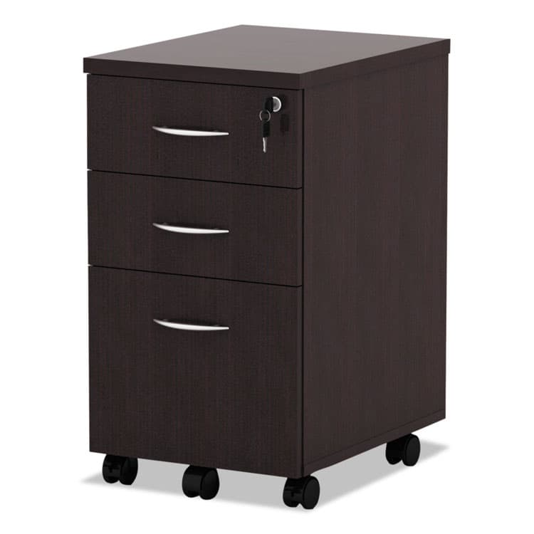 ALERA Alera Valencia Series Mobile Pedestal File, Left/Right, 3-Drawer: Box/Box/File, Legal/Letter, Espresso, 15.88 x 20.5 x 28.38 (ALEVA572816ES) thumbnail 3