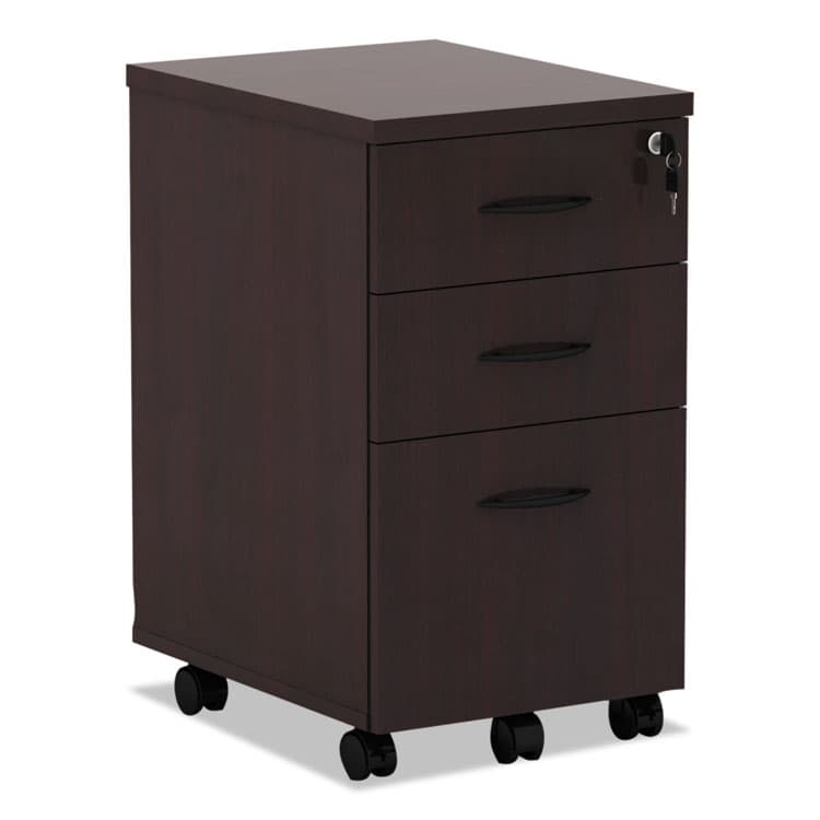 ALERA Alera Valencia Series Mobile Pedestal File, Left/Right, 3-Drawers: Box/Box/File, Legal/Letter, Mahogany, 15.88 x 20.5 x 28.38 (ALEVA572816MY)