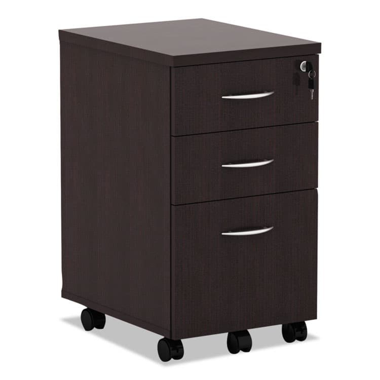 ALERA Alera Valencia Series Mobile Pedestal File, Left/Right, 3-Drawer: Box/Box/File, Legal/Letter, Espresso, 15.88 x 20.5 x 28.38 (ALEVA572816ES)