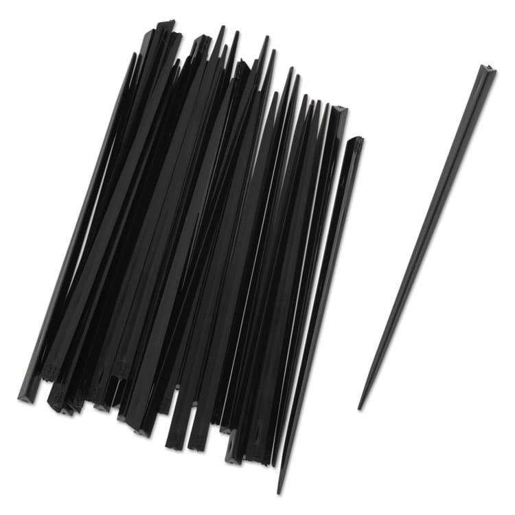 AMERCAREROYAL Prism Picks, Plastic, 4", Black, 500/Box, 5 Boxes/Carton (RPPRP1494BK)