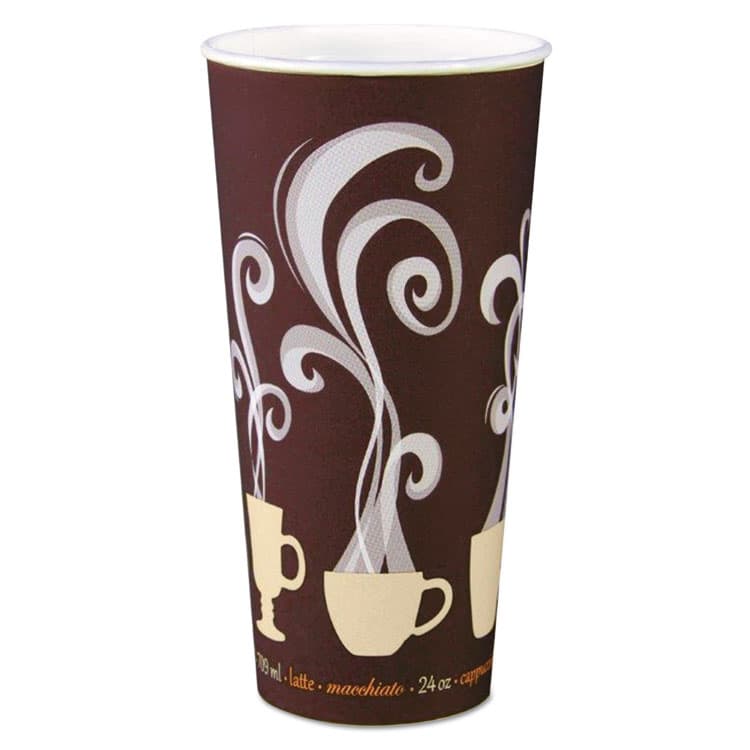 DART Thermoguard Insulated Paper Hot Cups, 24 oz, Steam Print Design, 600/Carton (DCCDWTG24ST)