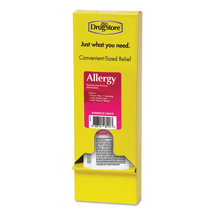 LIL DRUGSTORE PRODUCTS Allergy Relief Tablets, Refill Pack, Two Tablets/Packet, 50 Packets/Box (LIL97117)