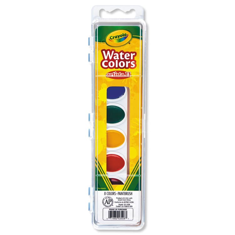 BINNEY & SMITH / CRAYOLA Artista II 8-Color Watercolor Set, 8 Assorted Colors, Palette Tray (CYO531508)