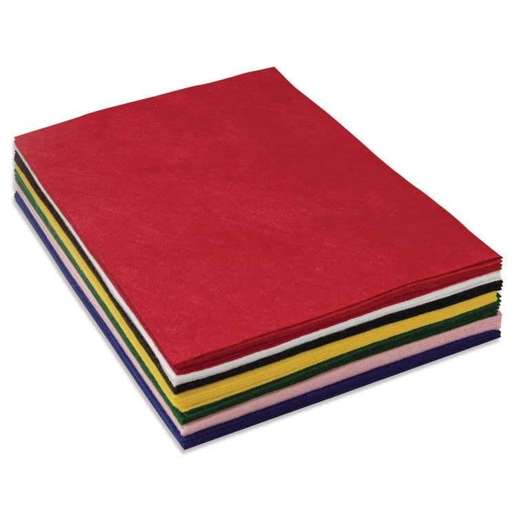 PACON CORPORATION One Pound Felt Sheet Pack, Rectangular, 9 x 12, Assorted Colors, 30/Pack (CKC3904)