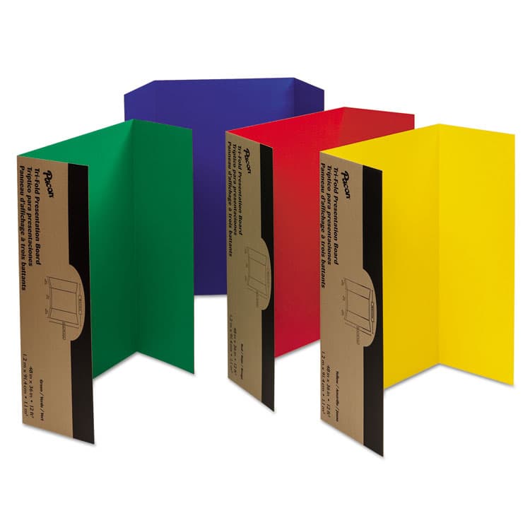 PACON CORPORATION Spotlight Corrugated Presentation Display Boards, 48 x 36, Blue, Green, Red, Yellow, 4/Carton (PAC37654)