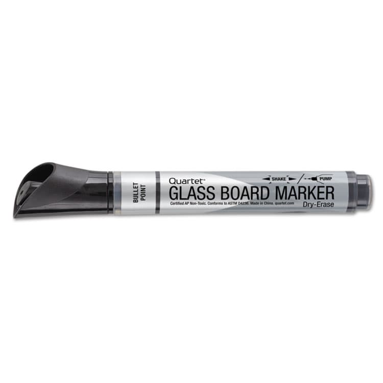 QUARTET MFG. Premium Glass Board Dry Erase Marker, Broad Bullet Tip, Black, Dozen (QRT79553) thumbnail 3