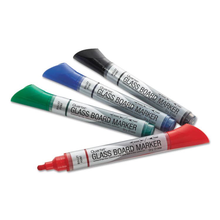 QUARTET MFG. Premium Glass Board Dry Erase Marker, Broad Bullet Tip, Assorted Colors, 4/Pack (QRT79552) thumbnail 4