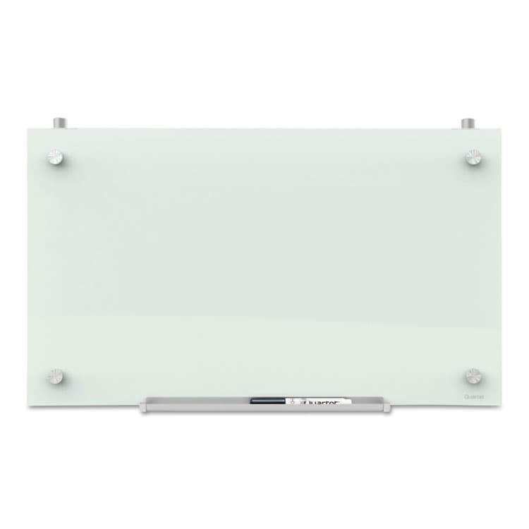 QUARTET MFG. Infinity Magnetic Glass Dry Erase Cubicle Board, 30" x 18", White Surface (QRTPDEC1830)