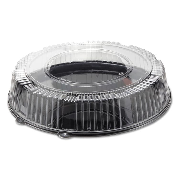 WNA, . Round Catering Tray with Dome Lid, 16" Diameter, Black/Clear, Plastic, 25/Carton (WNAAC916BLPET)
